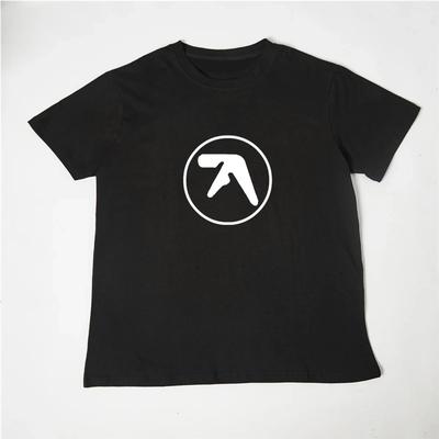 Regalo divertido para hombre Moda Aphex Twin Manga Corta Camiseta Negra para Hombre Camiseta de Hombre Estampada Camiseta de Manga Corta de Algodón