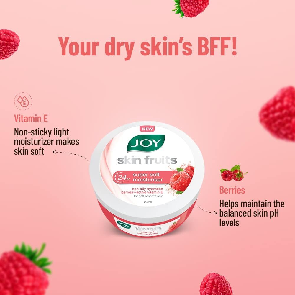 JOY Super Soft Skin Cold Cream 2 X 200 Ml Pack of 2 Lightweight Oil-Free Moisturizer for Face Hands Body