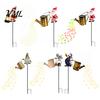 Unique Magic Cauldron Decor Solar Christmas Santa Yard Light, Witch Skull Projection Garden Stake Lamp with LED Flowing Water Lanterns & Waterfall