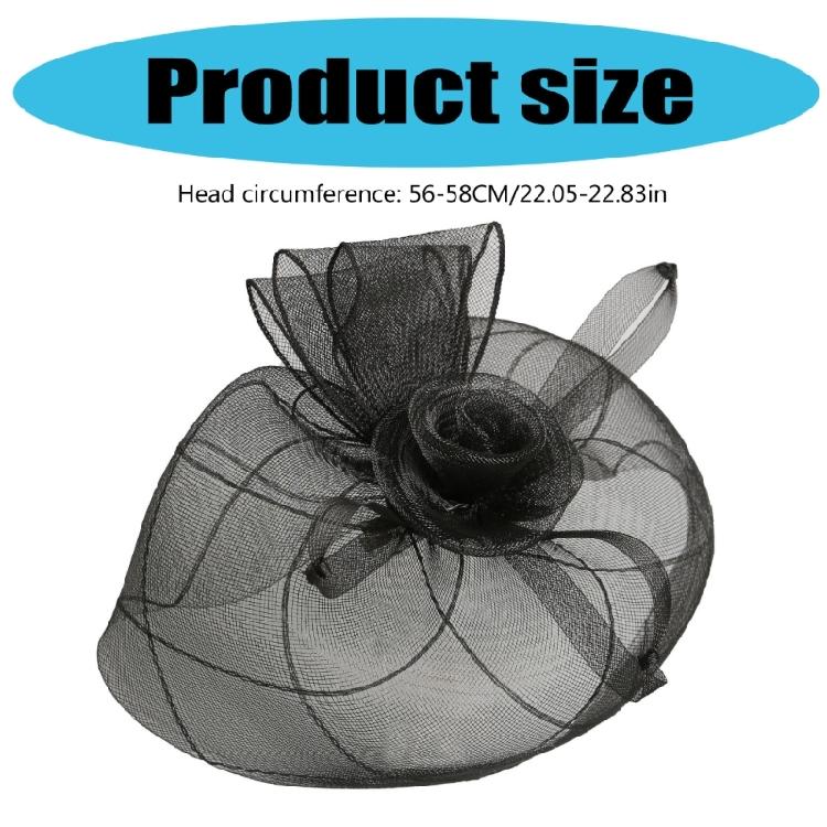 Handcraft Fascinator Hat Hairhoop With Tulle Flower Adjustable Headwear For Bridesmaid Bridal Shower Formal Event Props