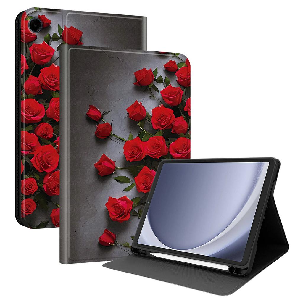 PU Leather Case For Samsung Galaxy Tab A11 / Tab A9 Pattern Print Tablet Cover Stand with Pen Slot (Stylus Not Included)