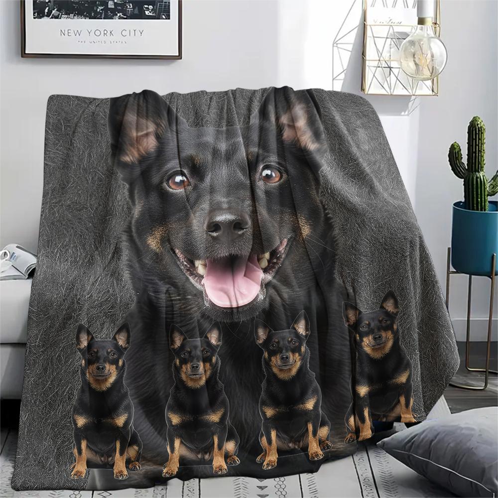 1Pc Sheepdog Siberian Husky Print Flannel Blanket, High Quality Comfortable for All Seasons, Home Decor, Warmth and Comfort, Perfect for Gifts