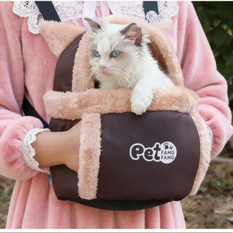 Tragbare Haustier-Brusttasche Front-Schulter-Rucksack für Katzen und Hunde Große Kapazität Weiche Atmungsaktive Trage für Outdoor-Reisen Freihändig