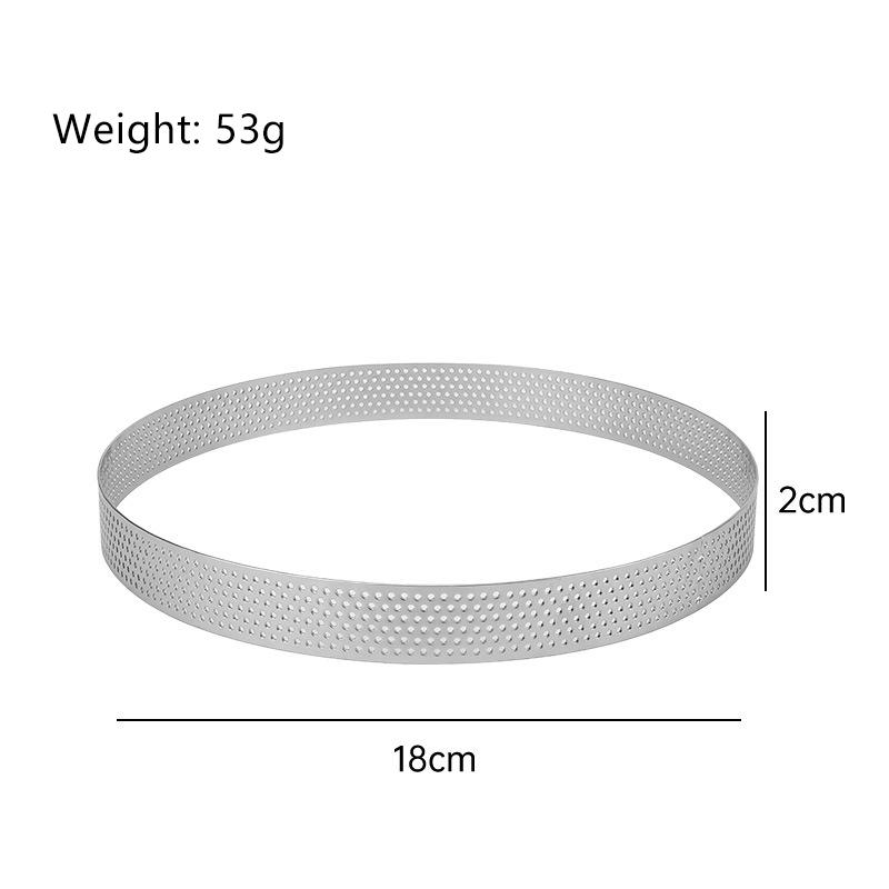 Stainless Steel Mousse Cake Mold Heat-Resistant Perforated Round Tart Ring Cookies Pastry Circle Cutter Mold Baking Tools