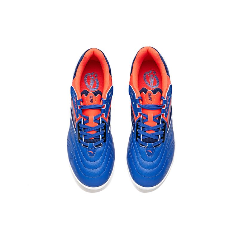 Anta Soccer Collection Cushioned Slip-Resistant Abrasion-Resistant Breathable Soccer Shoes Men's Vibrant Blue Sneakers