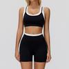 Completo da Yoga da Donna Transfrontaliero: Color Block Nude Feel, Vita Alta Costolata, Abbigliamento Sportivo Fitness Versatile