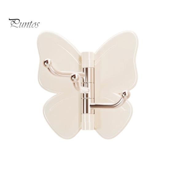 Corner Storage Hooks Rotating Butterfly Adhesive Wall Hooks, 3-Prong No-Drill Swivel Hangers, with Flexible Adjustable Angle Space-Saving Hook,
