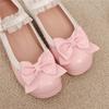 Fashion Woman Med Heel Lolita Shoes Patent Leather Patchwork Cute Bow Mary Jane Pumps Bride Wedding Cosplay Party Pink Black Size 31-48