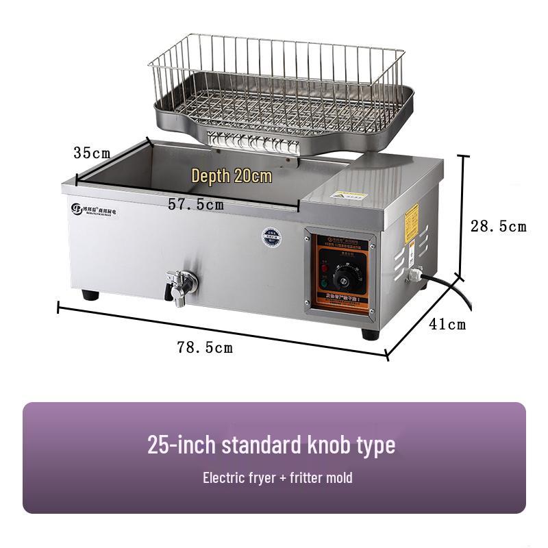 Commercial Deep Fryer: Multi-Functional Large Capacity Automatic Electric Fryer for Dough Sticks and Twists.