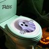 Spooky Toilet Seat Decals Halloween Ghost Lid Decal, Self-Adhesive 3D Horrible Cover Stickers, Waterproof Wall Stickers for Bathroom Restroom