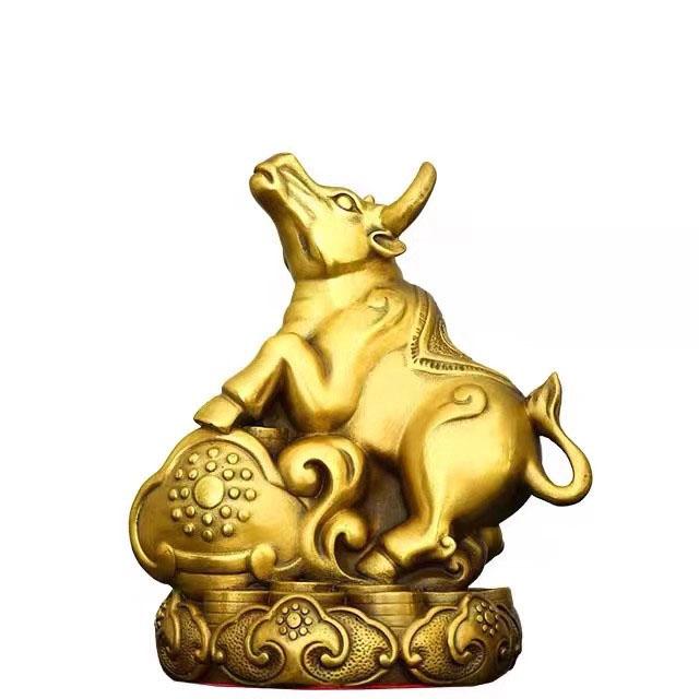 12 Chinese Zodiac Animal Figurines Set Pure Copper Rat, Ox, Tiger, Rabbit, Dragon, Snake, Horse, Goat, Monkey, Rooster, Dog,Pig