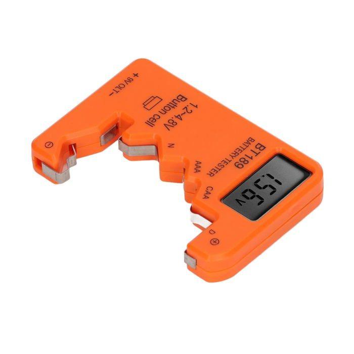 Testeur de batterie - AIMOONSA - LCD numérique - AA AAA C D 9V 6F22 - Orange - Compact