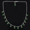 Grüne Smaragd-Labor-Edelsteinkette, handgefertigter Schmuck, 925 Sterling Silber, Geschenk für sie, einzigartiges Geschenk, Silberschmuck