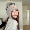 Winter hat women's snowflake jacquard warm knitted hat windproof and cold protection ear protection headgear versatile casual wool hat