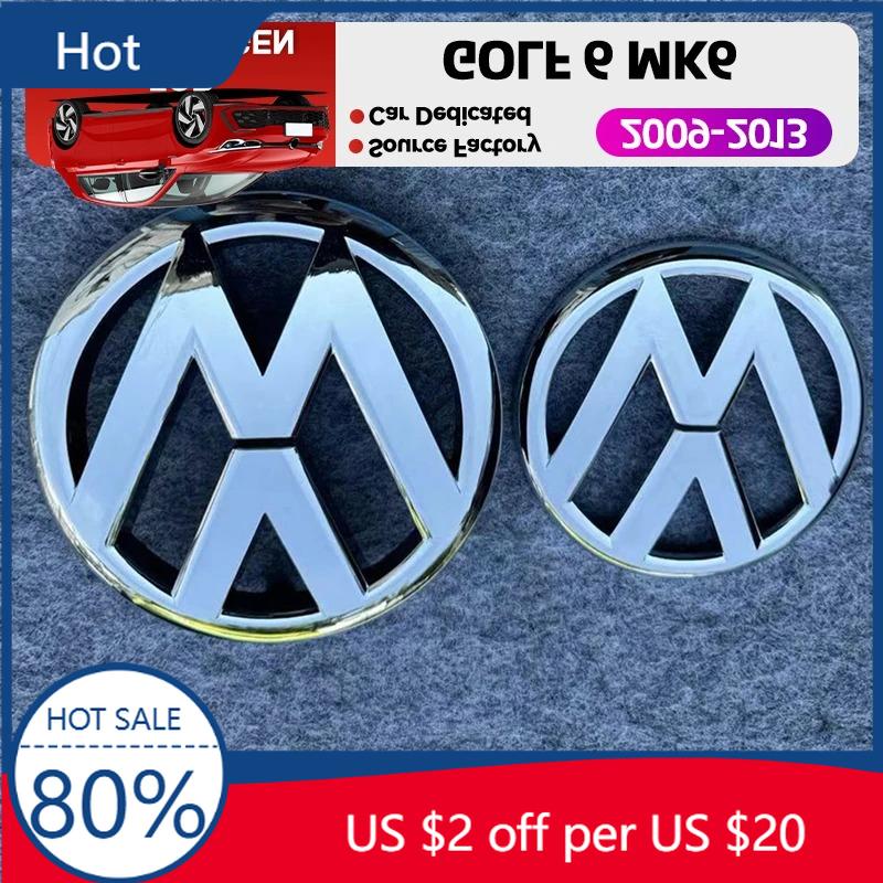 New For VW VOLKSWAGEN New Emblems 2pcs 135mm 110mm Car Front Grill Badge and Rear Trunk Emblem Lid Logo Car Styling Fo