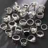 24 Pcs Gothic Skeleton Unisex Ring Set For Women Man Punk Grunge Butterfly Frog Jewelry Hip Hop Party Street Ring Accessories