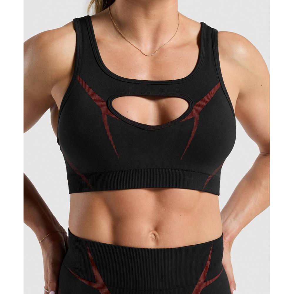 Gymshark Apex Lift Sports Bra Black Reps Red B1c5e Bcm2