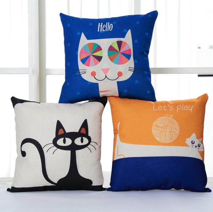 Cartoon Animal Cushion Cover With Printed Design For Bedroom And Lounge