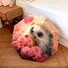 Rose and Hedgehog Pattern, Automatic Folding Umbrella, Portable and Foldable Design, 8 Ribs, a Christmas or Birthday Gift.