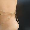 Trendy European & American Women's Metal Ball Bead Anklet - Stylish Alloy Foot Chain Jewelry