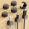 6-Pack Magnetic Cable Clips with Adjustable Adhesive Cord Holders - Strong Magnetic & Adhesive Base,Organize Chargers, Cables, Earphones, Cord Clips