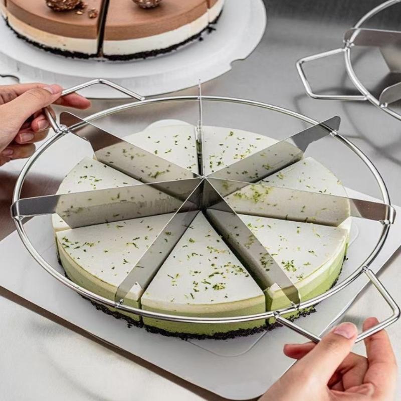 Kuchenschneider Schneider Edelstahl Gebäckportionsmarkierer Pizza Kuchenteiler Gleichmäßige 4-10 Stücke Kuchenportionierer Backwerkzeuge Küche