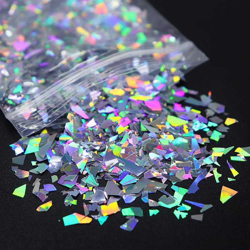 10g Holographic Nail Art Decoration Glitter Sparkles Flakes Sequins Irregular Manicure Accessory DIY Resin Silicone Mold Filler