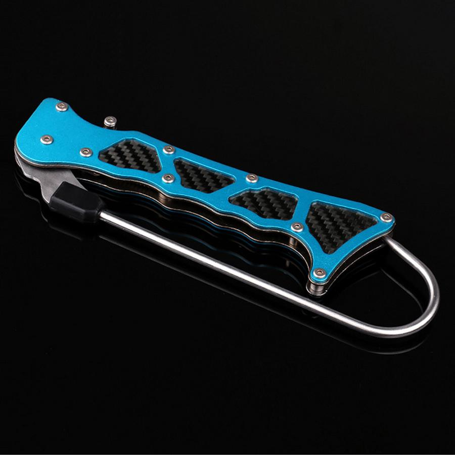 

Foldable Outdoor Fish Grip Portable Telescopic Sea Fishing Gaff Stainless Steel Lip Spear Hook Gripper Tackle Accessory Tools T4 260319 синий