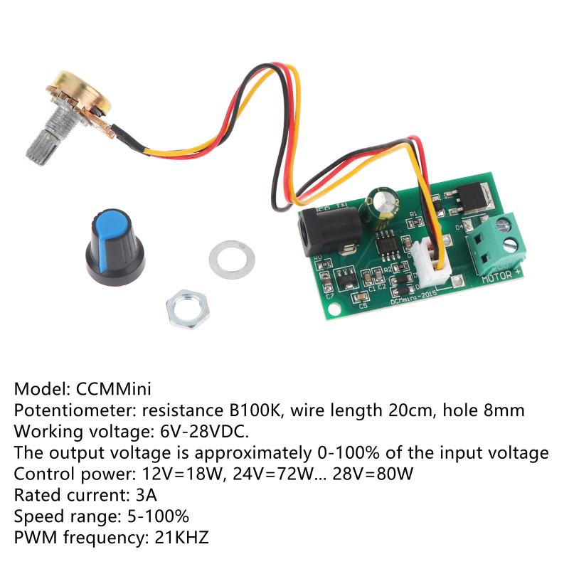 Durable 6/12/24V 3A Motor Speed Controller for Consistent Motor Operation