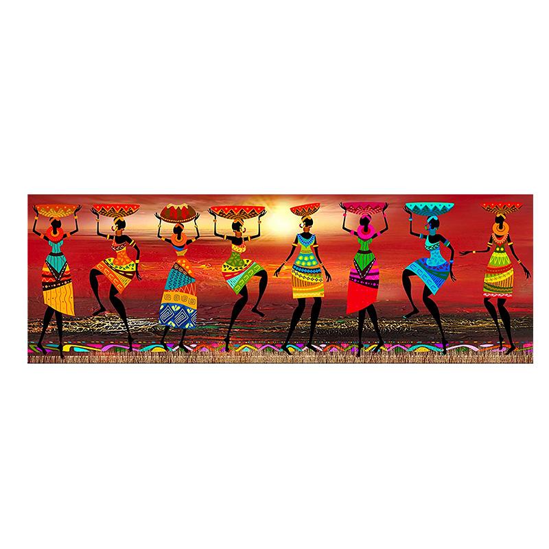 

Абстрактная африканская обнаженная женщина, танцующая картина маслом на холсте, постеры и принты, Куадрос, настенная картина для гостиной 30x90cm no frame