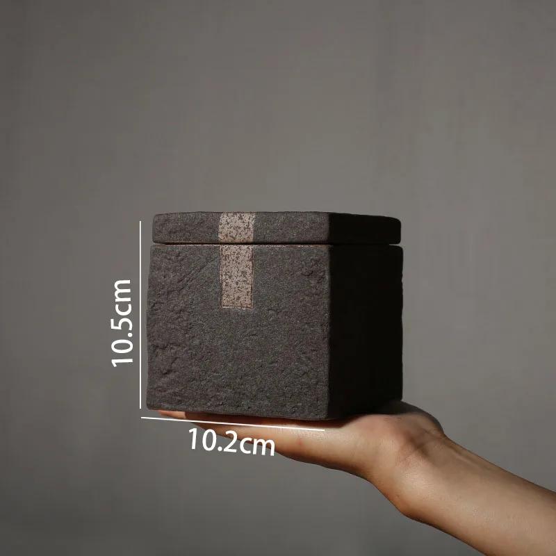 Retro Hand Scrub Decor Jar Coffee Table Tabletop Tea Caddy Home Decor Creative Ceramic Storage Jar Bedroom Cosmetic Container