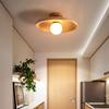 Handcrafted Wooden Ceiling Lamp with LED Lights for Corridor, Living Room, Entrance, Balcony - Wooden Disc Pendant Light Fixture