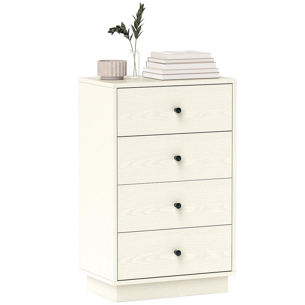 Modern 4-drawer chest of drawers, storage furniture for bedroom, living room, entryway, 47 x 29 x 75 cm, cream
