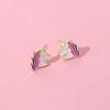 Hypoallergenic Clip On Earrings, Cute Cartoon Unicorn Rainbow Pony Pattern, Minimalist Versatile Dangle Earrings Jewelry for Young Girls