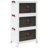 Stackable Storage Box with Wheels 3 Levels 28 L