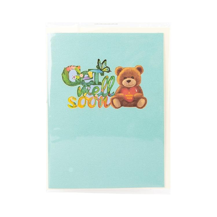 GetWellSoon PopUp Card with Envelope 3D Holiday Greeting Card Present