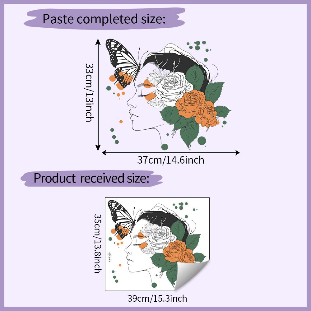 

Creative Girl Flowers Butterflies Wall Sticker Self-Adhesive Removable Bedroom Living Room Hallway Home Decor Art 35x39CM разноцветный