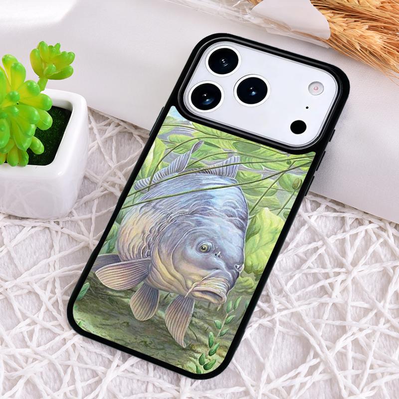 Carp Fishing Fish soft Phone Case for iPhone 17 Air 16 15 11 12 14 13 Pro Max Shockproof Cover