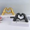 Nordic Hand Love Figurine Heart Gesture Statue for Home Bookcase Living Room Home Decor
