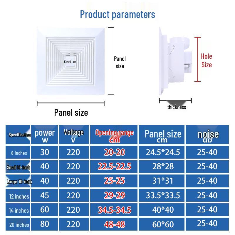 Ceiling-Mounted Exhaust Ventilation Fan for Kitchen, Bathroom, and Bedroom