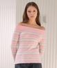 VLETI Striped Ribbed Off-Shoulder Knit (Pink)