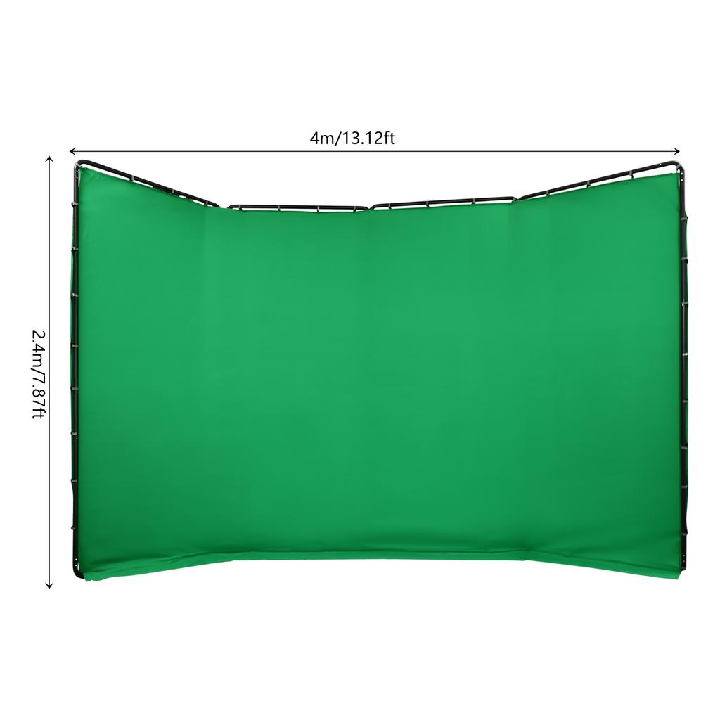 13.12x7.87ft Foldable Green Screen Background Stand - Adjustable Metal Frame for Photography and Live Streaming