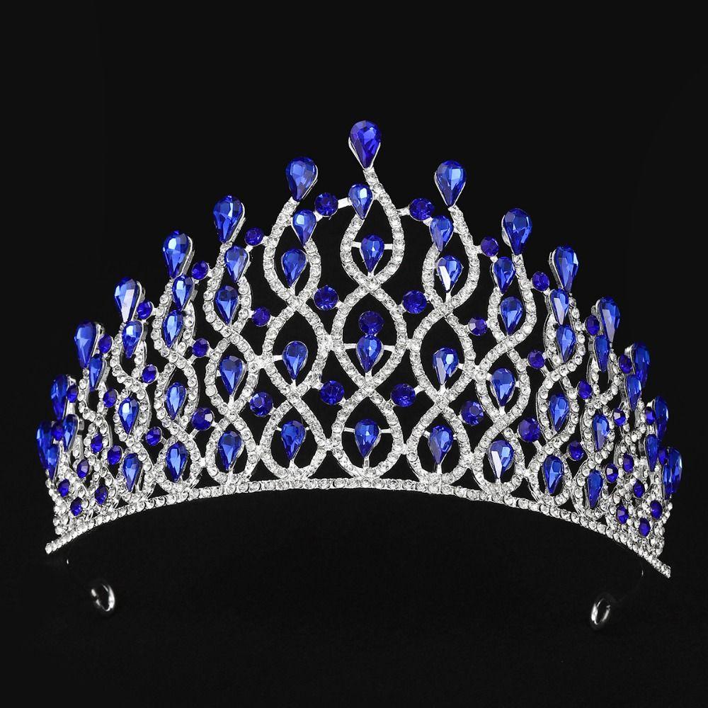 Sparkling Zinc Zinc Alloy Princess Crown Luxury Rhinestone Diadem Bridal Headwear  Themed Parties