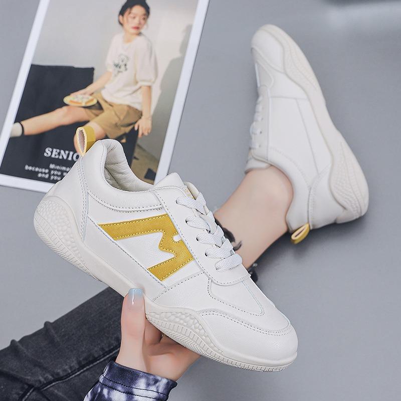

Leather white shoes women s autumn and winter new women s comfortable lace-up sports platform versatile board shoes trendy women s shoes 40