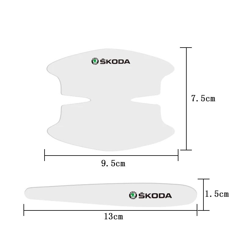 2025 Hot 8pcs Transparent Car Door Handle Protector Stickers Protection Film For Skoda S Kodiaq Octavia 2 3 Yeti Karoq Rapid Fab