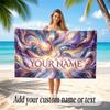 Abstract Geometric Theme Soft Beach Towel Personalized Custom Name Text Towel Portable for Beach Pool Travel