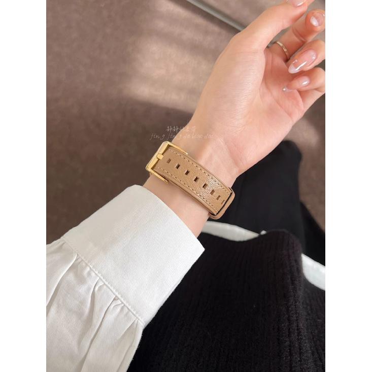 Armband i lammskinn för AppleWatch S10-Mjukt Premium Äkta Läderarmband för IWatch 10/9/8/7/6/5/4/3/2/1/Se/Ultra/Ultra2 49mm 46mm 45mm 44mm 42mm