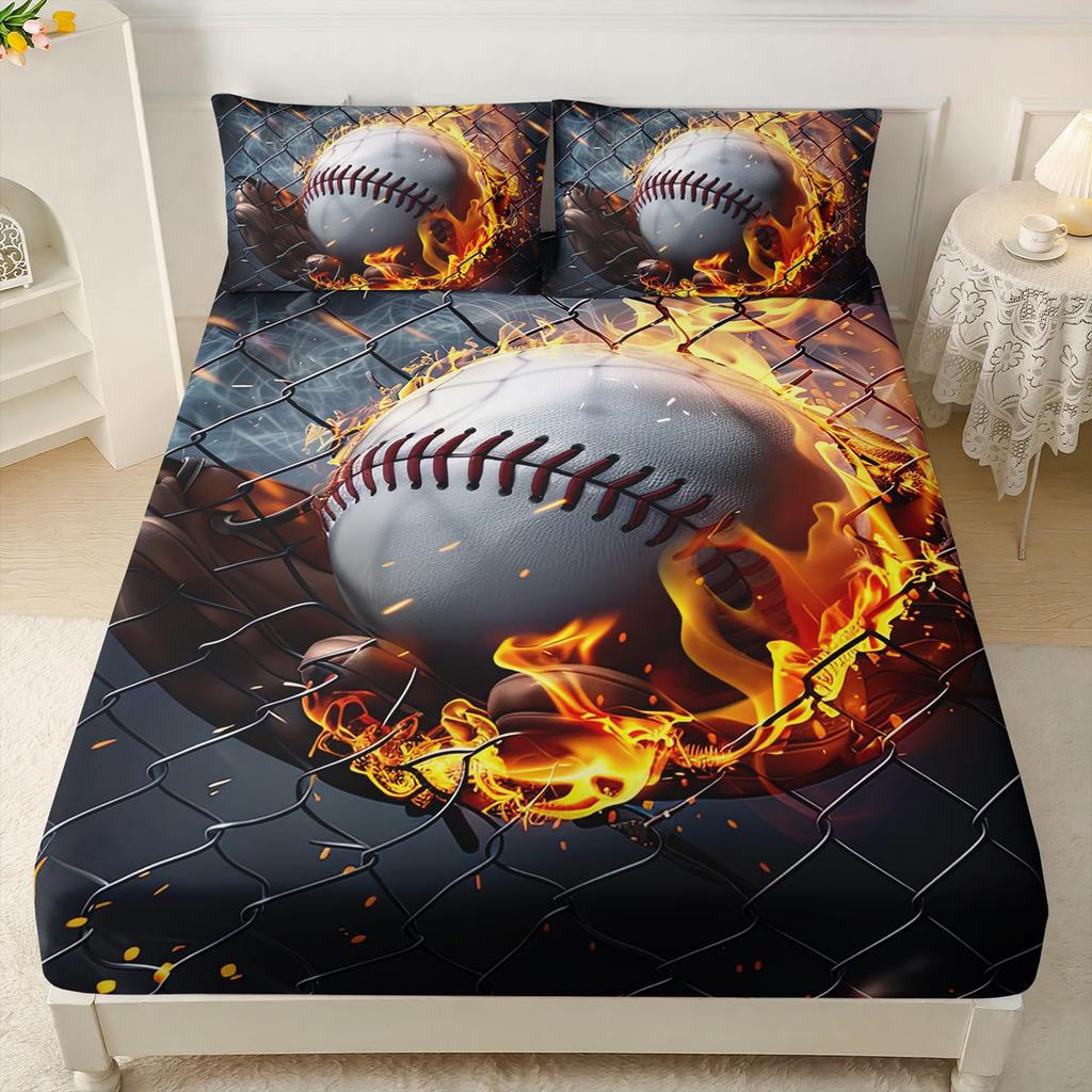 Ball Sports Pattern Mattress Three-Piece Digital Printing Mattress Bedding Set Adult Children