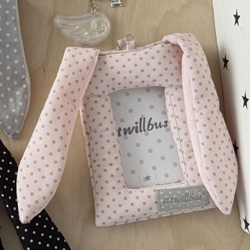 Y2K Polka Dot Hasenohren Kartenhalter 3-Zoll Kpop Fotokartenhalter Geschenk Koreanischer Stil Tasche Anhänger