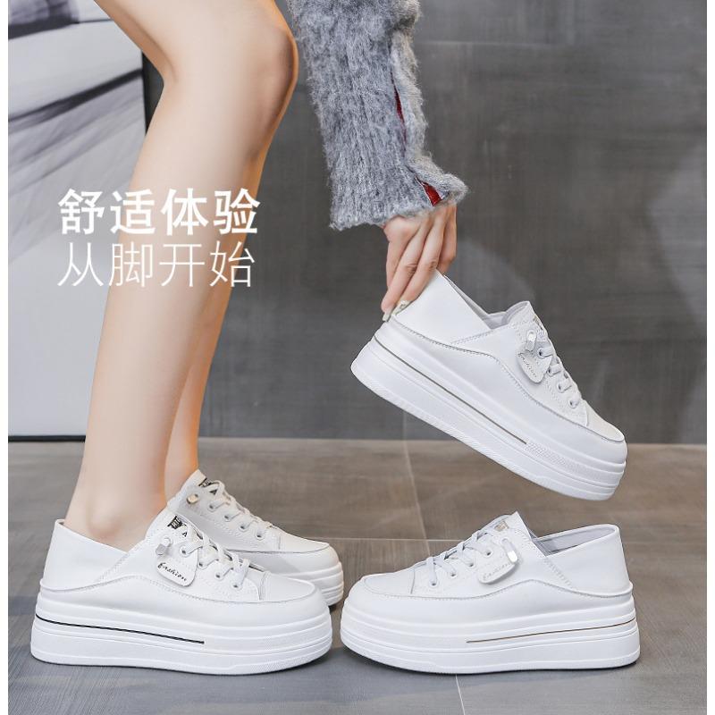 Summer New Thick Bottom Plate Shoes Casual Sneakers Two Wear Single Shoes